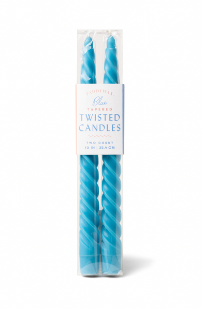 Blue Twisted Taper Candles