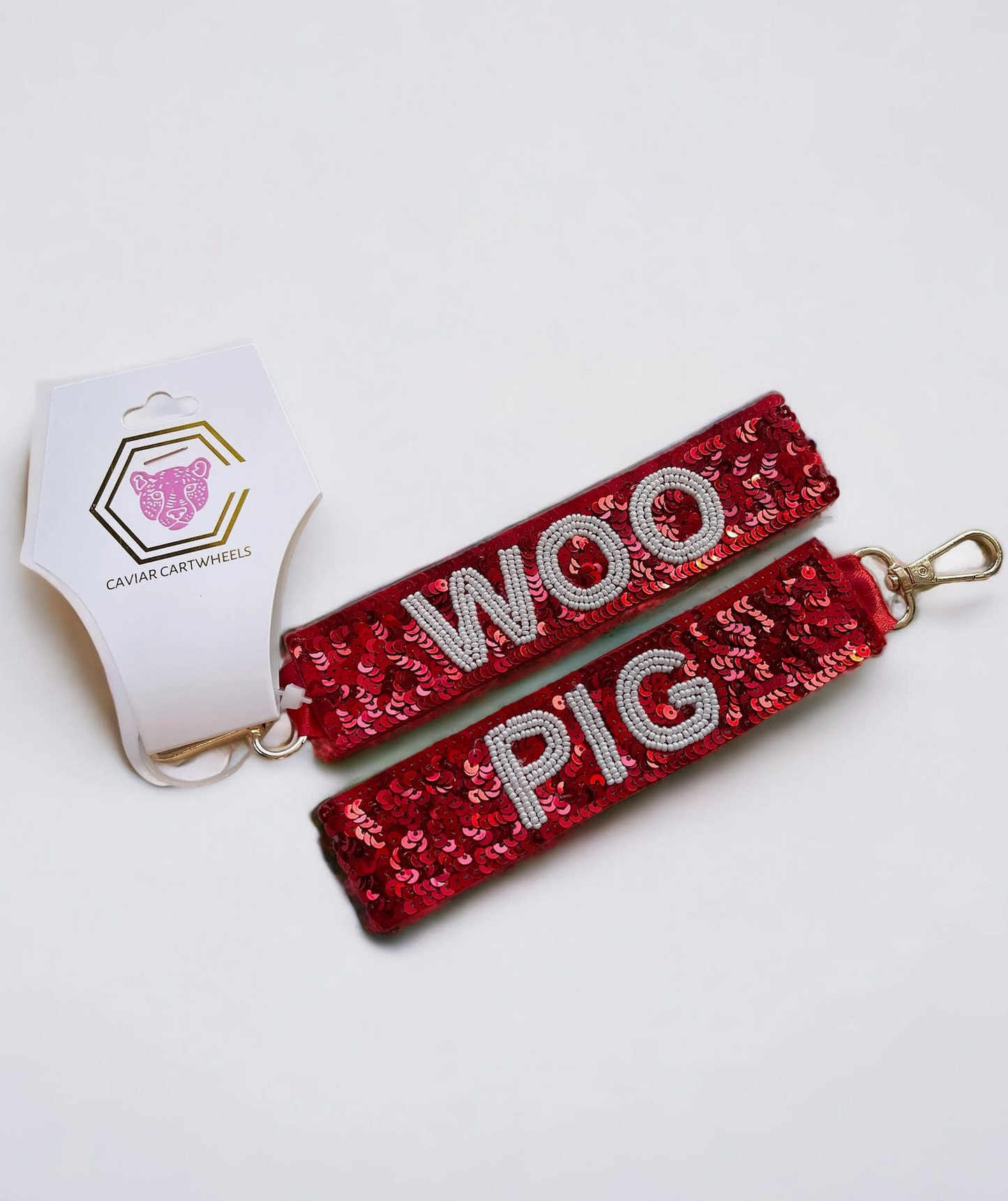 WOO PIG Sequin Keychain