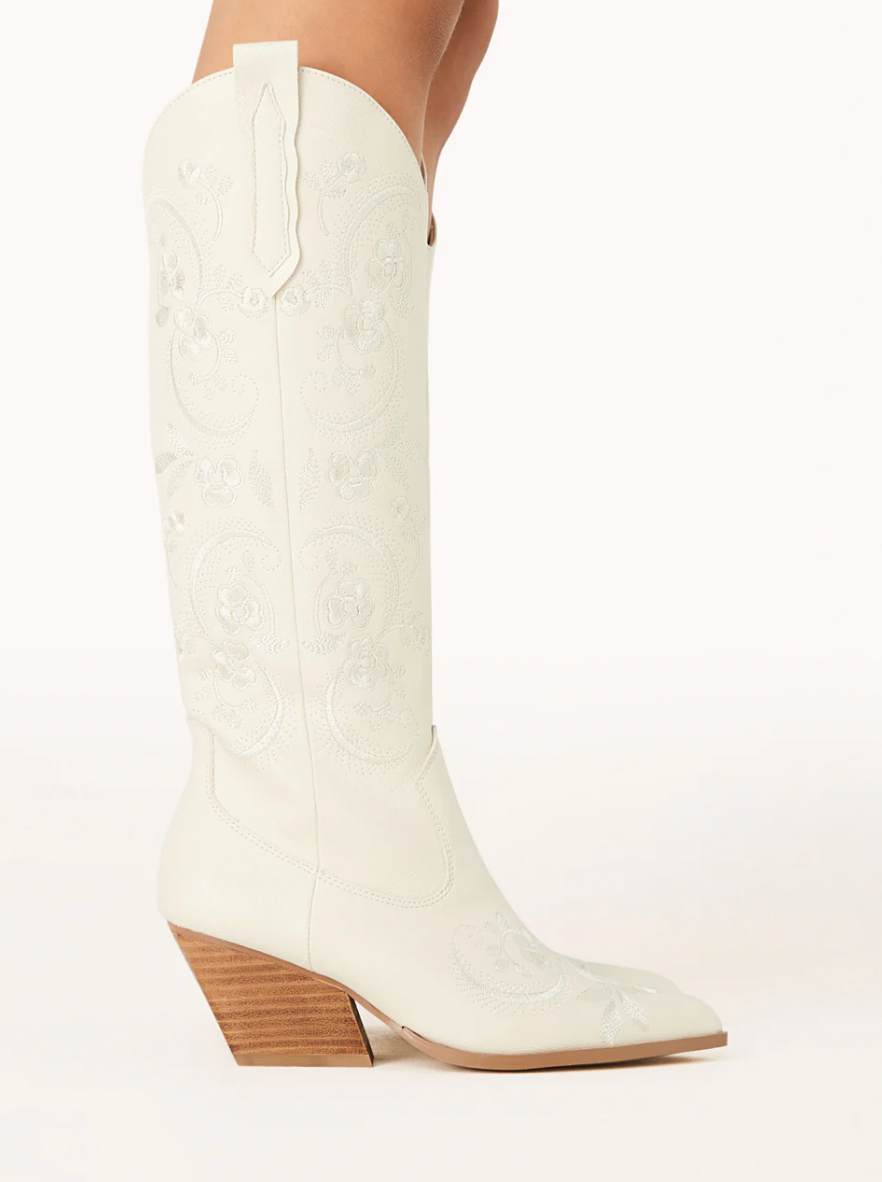Zakai Ivory Embroidered Billini Boots