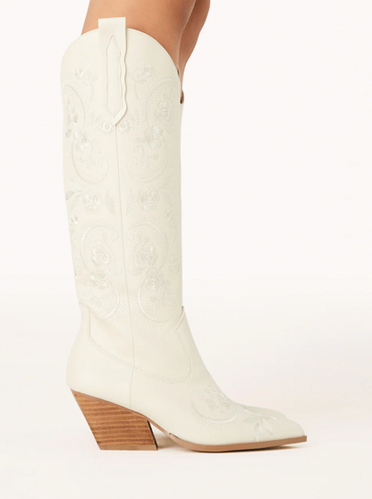 Zakai Ivory Embroidered Billini Boots