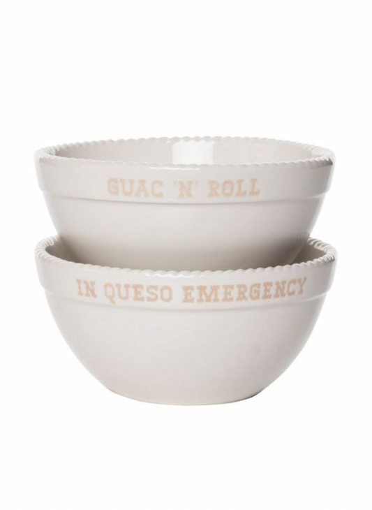 Queso/Guac Ceramic Bowl Set of 2