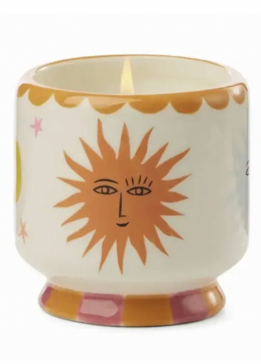 Orange Blossom Hand Painted Planter Candle