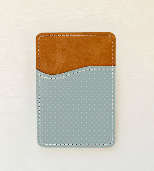 Sticky Phone Wallet - Blue Polka Dot