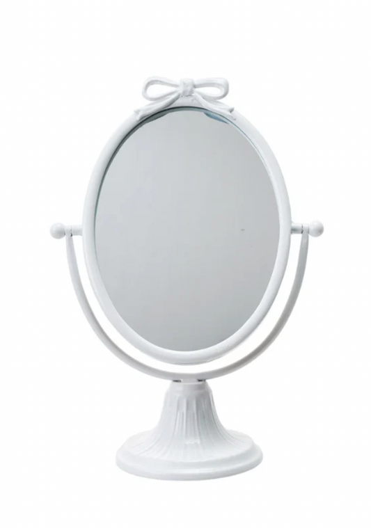 White Bow Metal Mirror