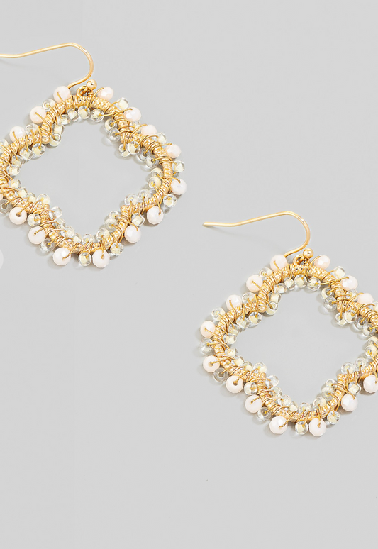 Beaded Clover Earrings