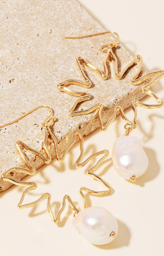 Metallic Flower Sun Earrings
