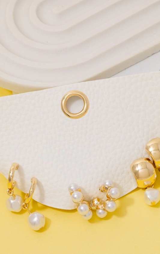 Pearl Mixed Earring Set