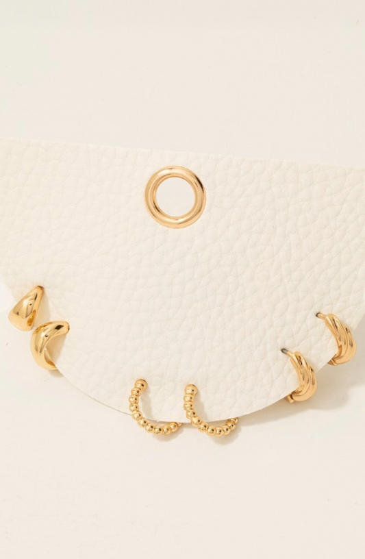 Three Pair Textured Hoop Set