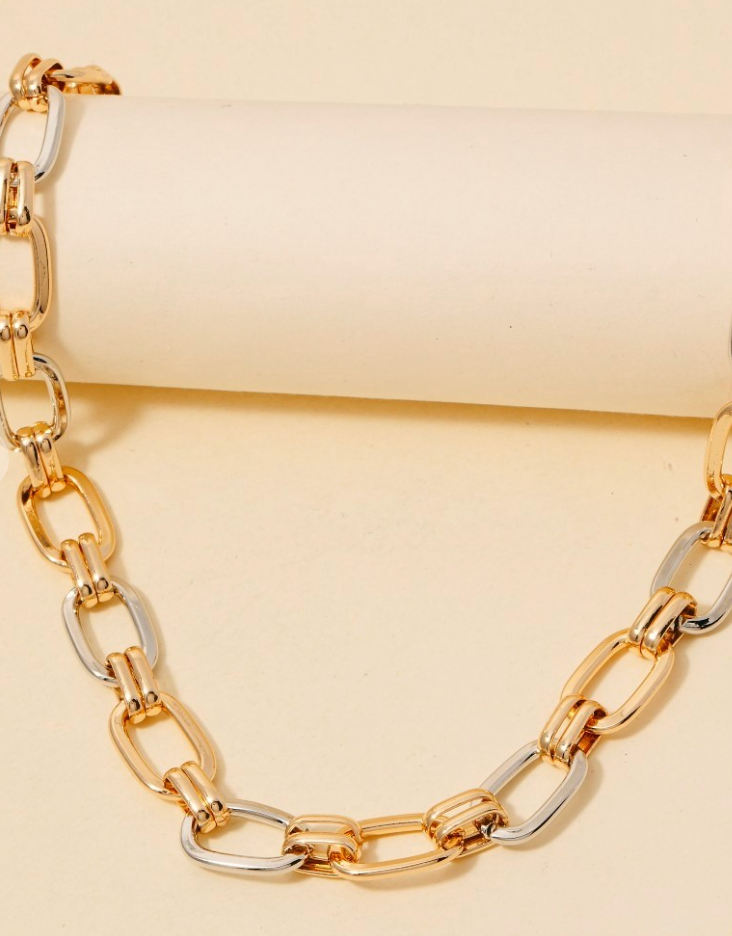 Oval Mixed Metal Chain