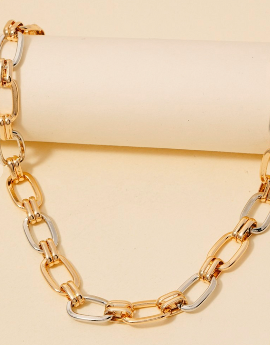 Oval Mixed Metal Chain