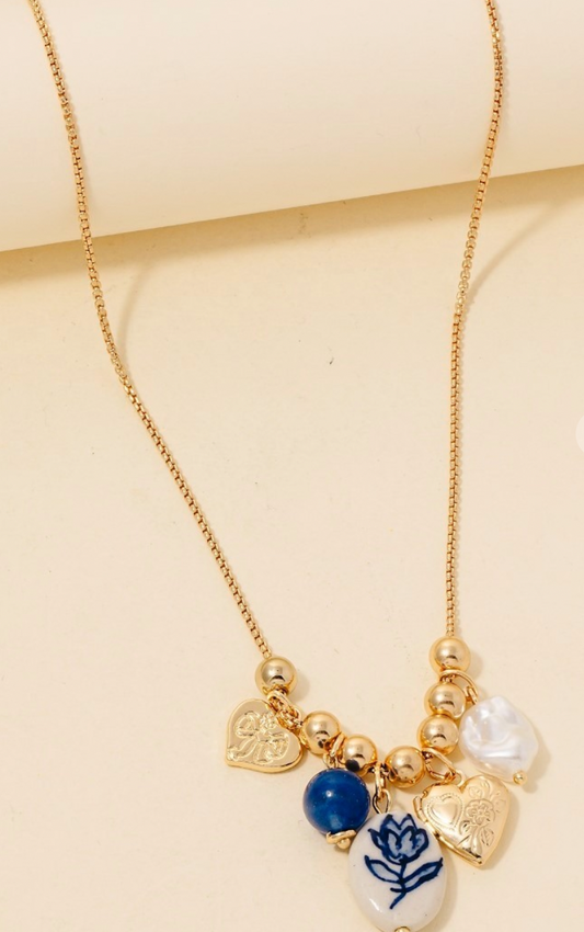 Blue Charms Necklace
