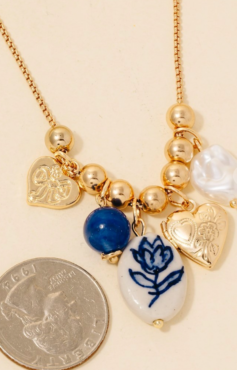 Blue Charms Necklace