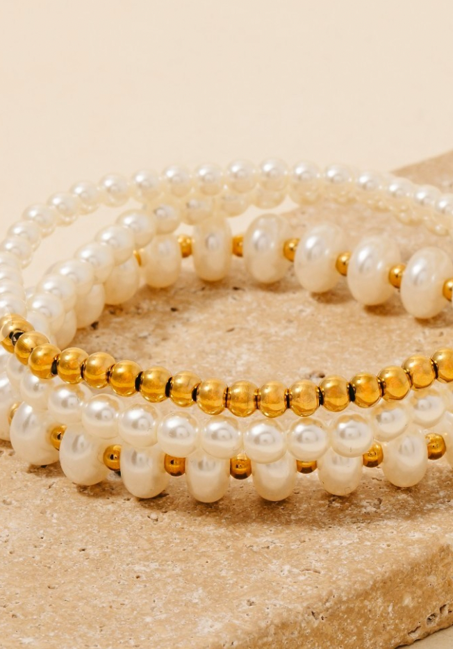 Stainless Steel Pearl Bracelets