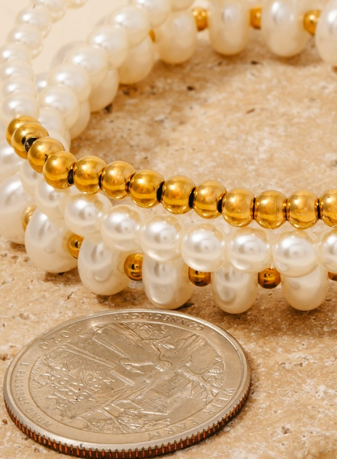 Stainless Steel Pearl Bracelets