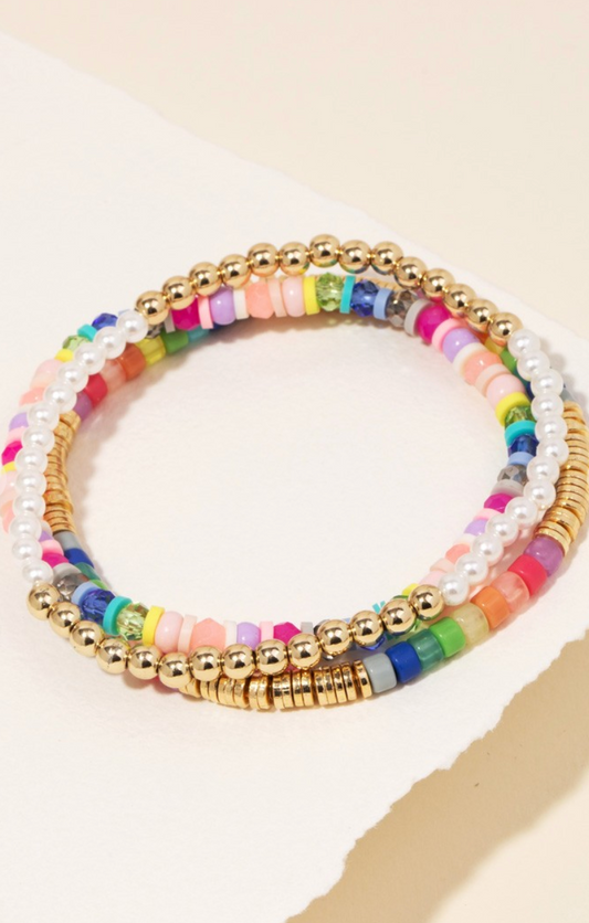 Assorted Bead Bracelets Multi