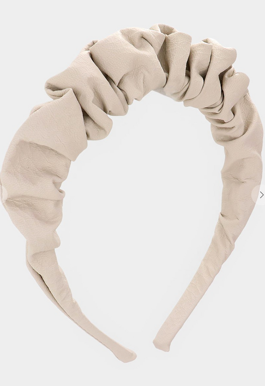 Pleated Headband Ivory