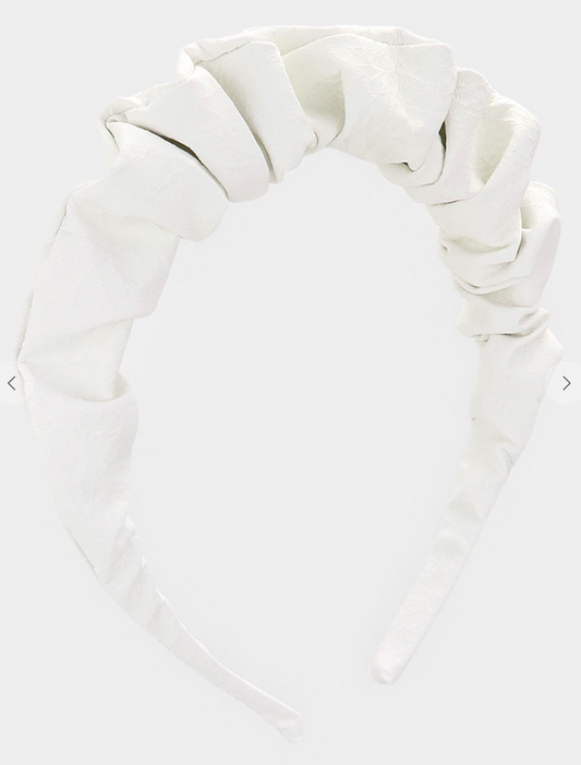 Pleated Headband White
