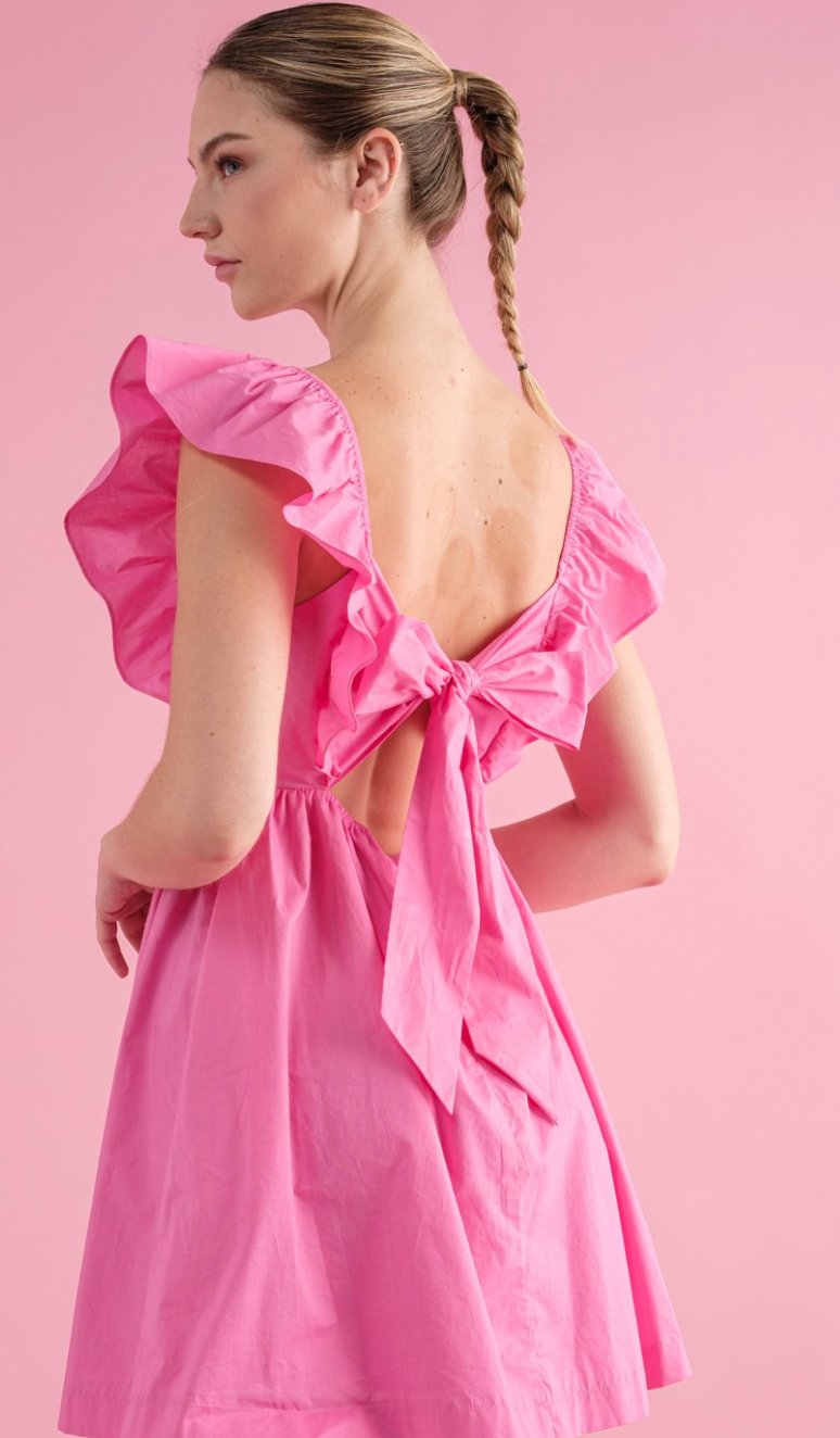 Audrey Tie Back Dress Pink