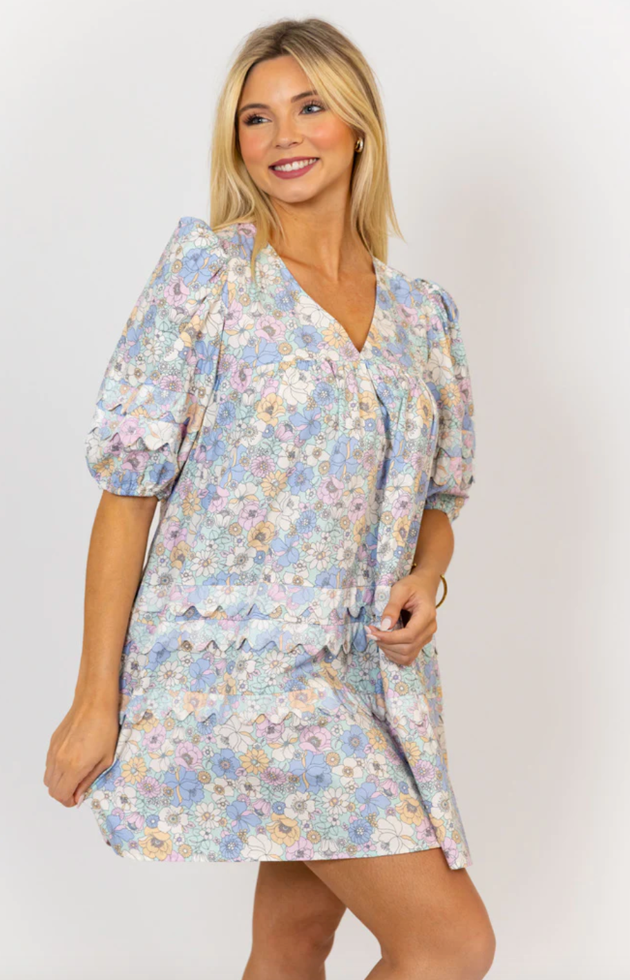 London Floral Scallop Dress