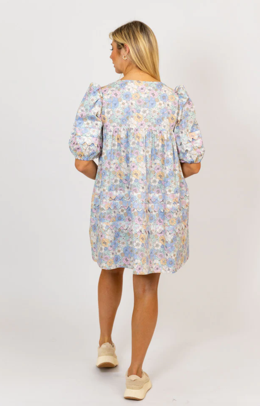 London Floral Scallop Dress