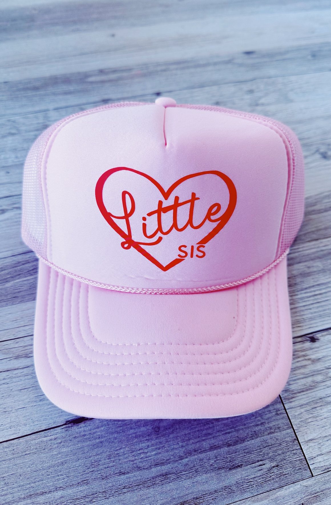 Little Sis Heart Trucker Hat