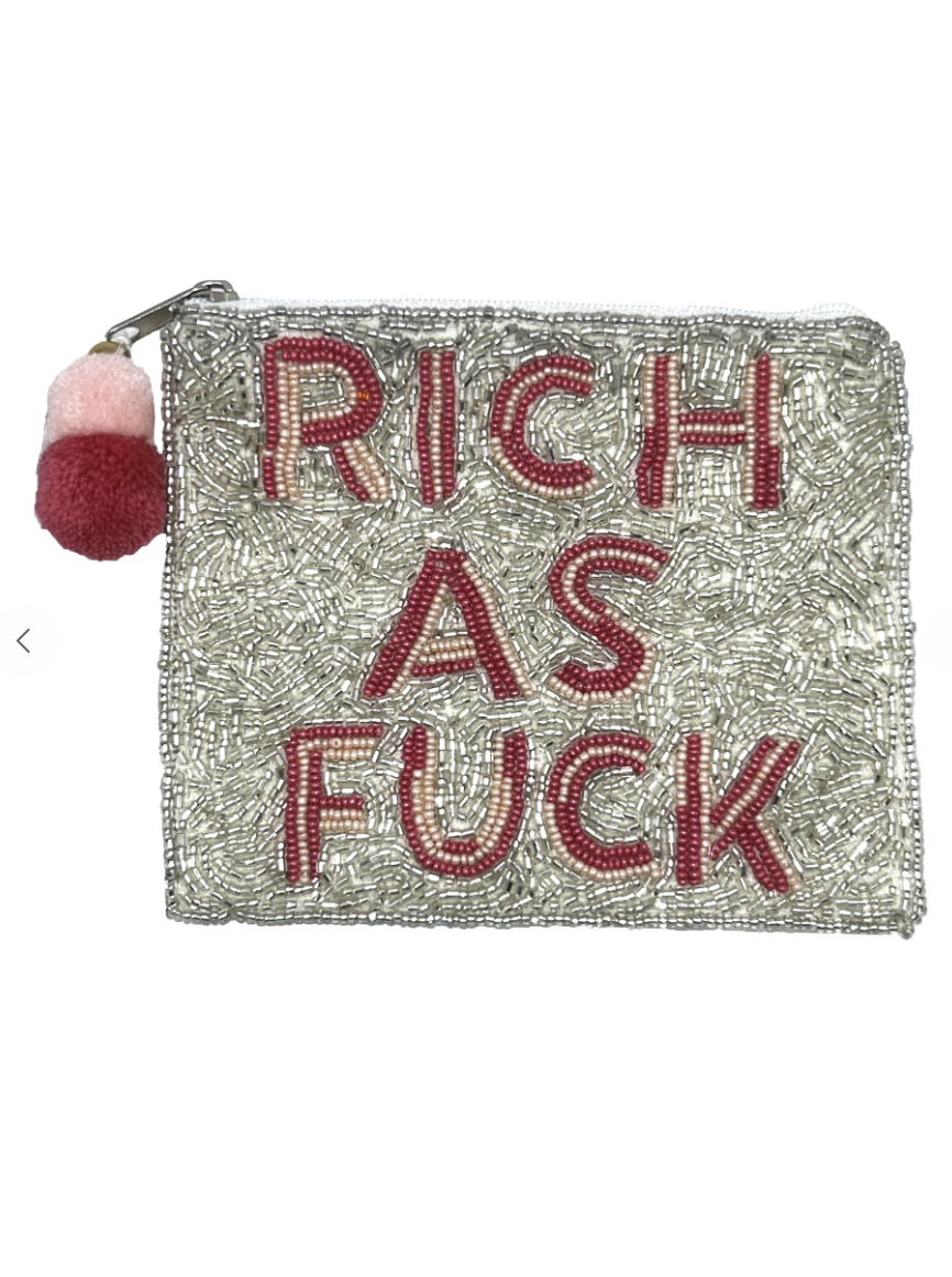 Rich AF Coin Purse Pink