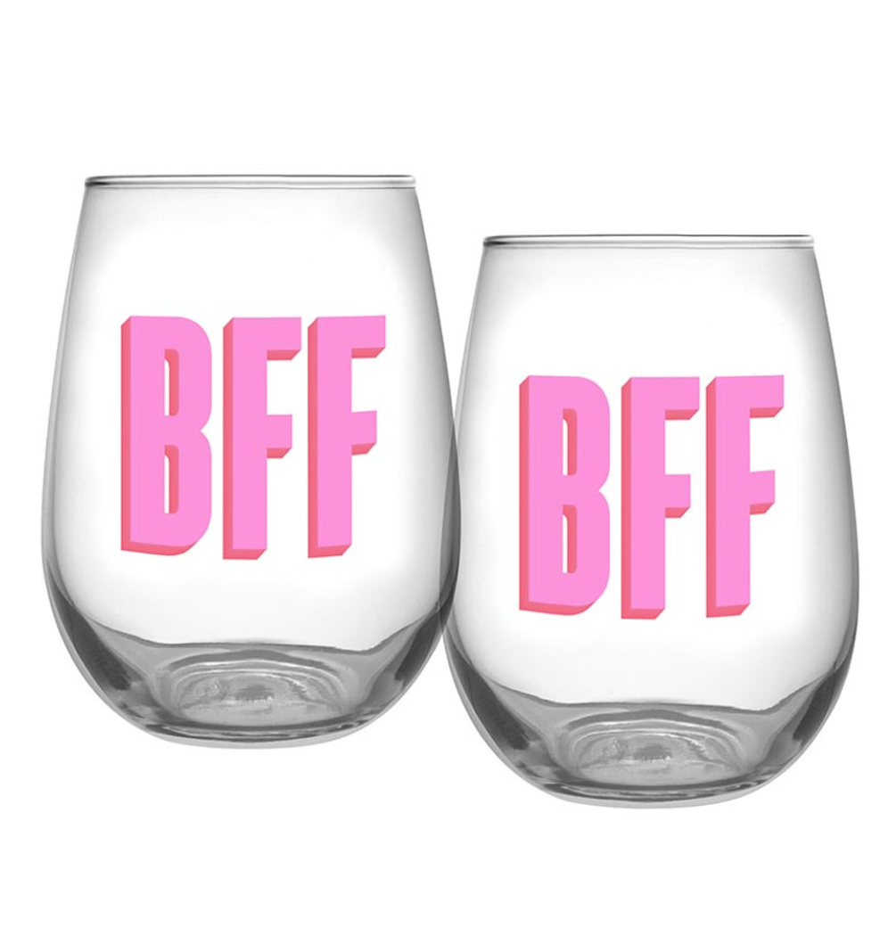 BFF Stemless Glass Set of 2
