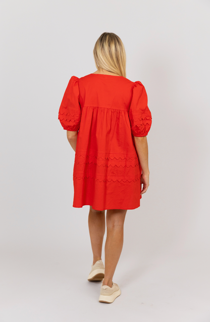 Red Scallop Dress