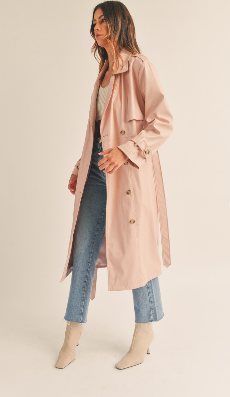 Dusty Rose Trench Coat