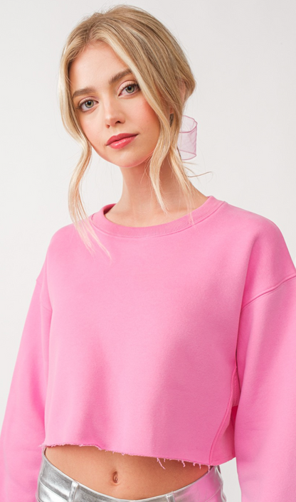 Kylie Crop Sweatshirt Pink