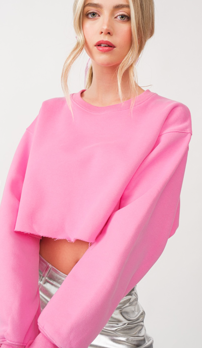 Kylie Crop Sweatshirt Pink