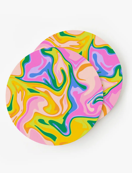 Marbled Rainbow Coasters