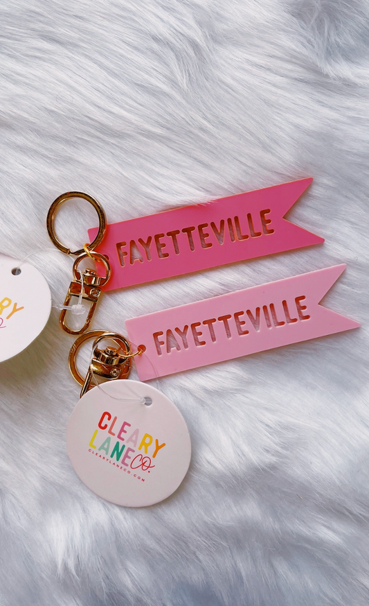 Fayetteville Keychain Hot Pink