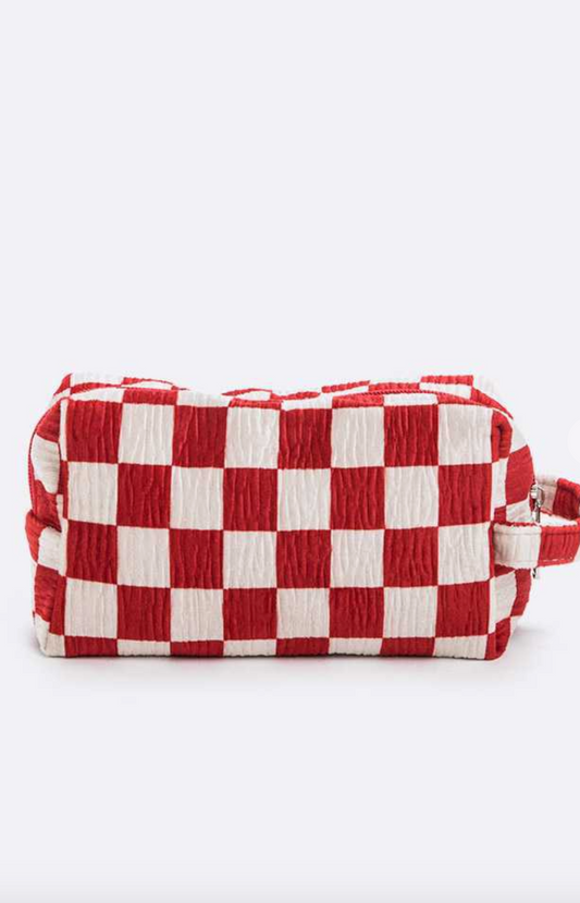 Checker Cosmetic Bag