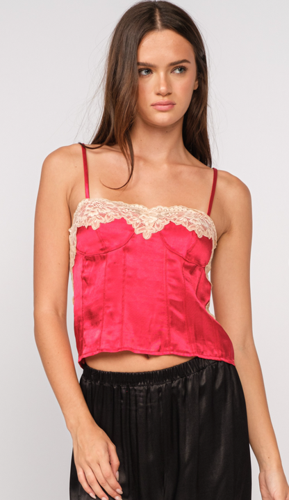 Lace Camisole Red