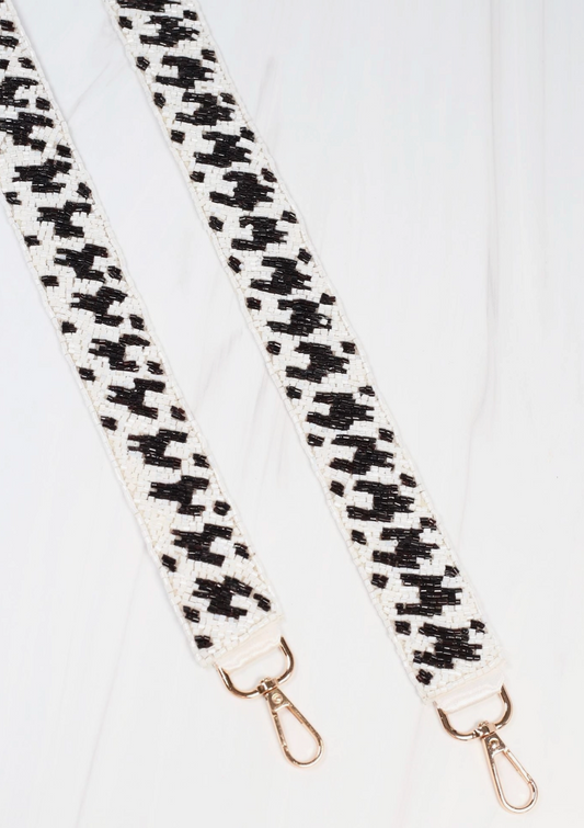 Houndstooth Beaded Purse Strap