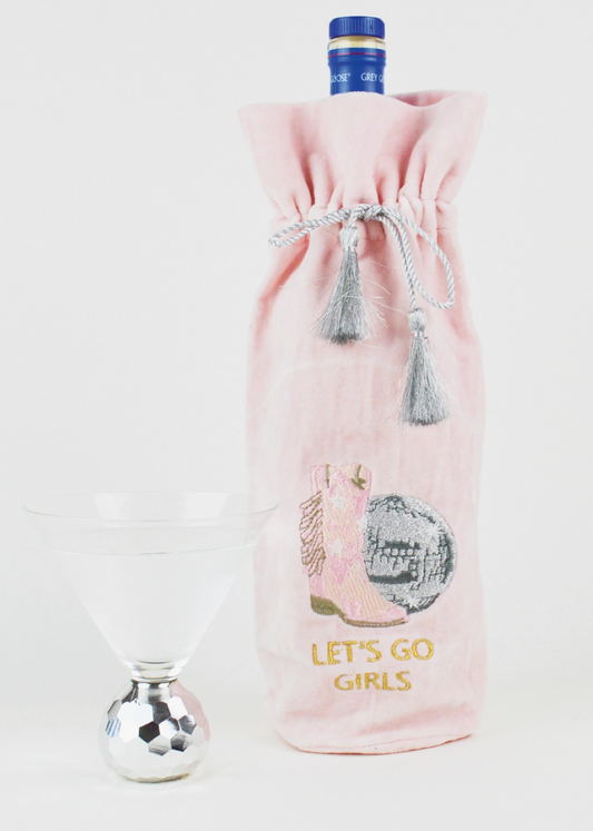Embroidered Wine Bag- Disco Party