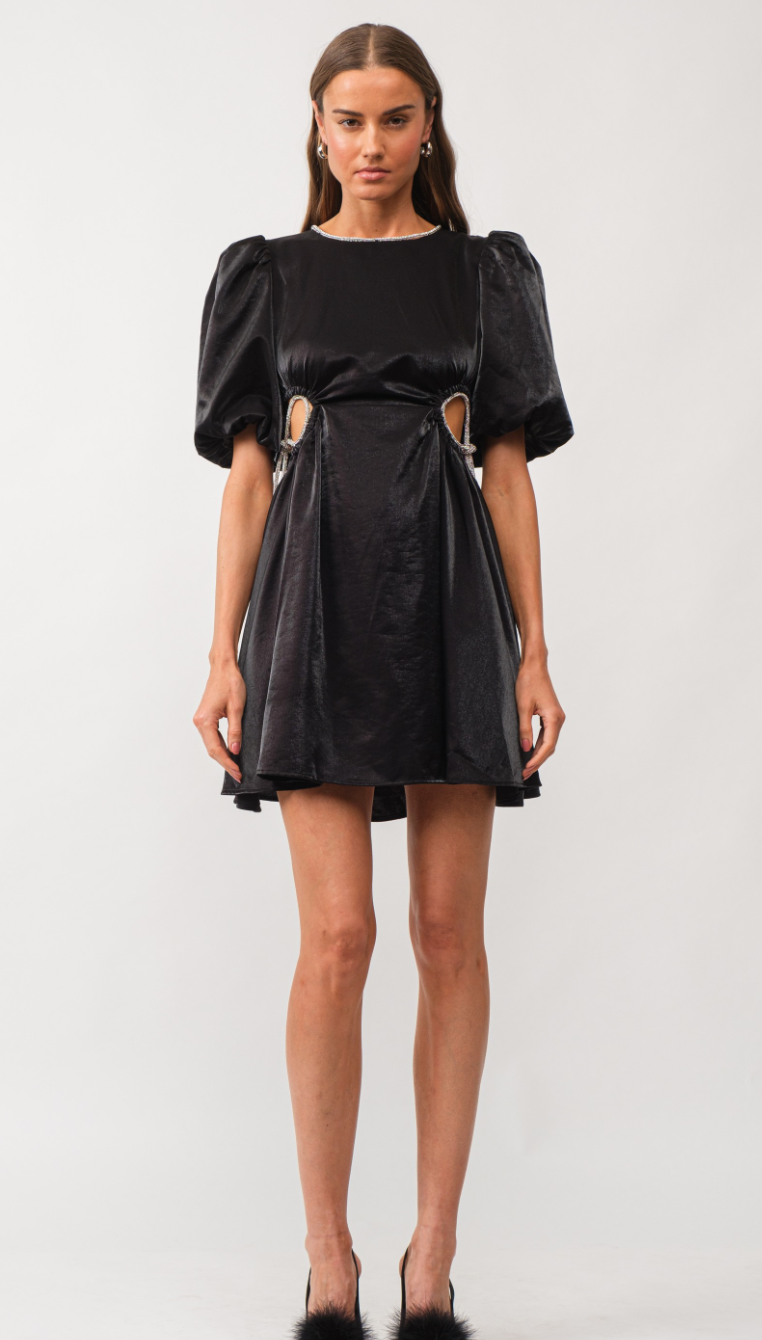 Lola Sparkle Trim Dress Black