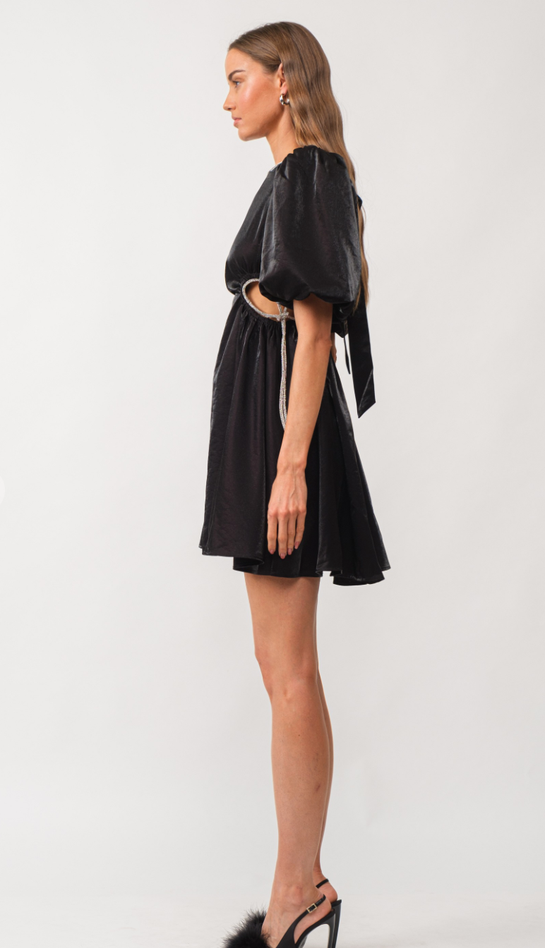 Lola Sparkle Trim Dress Black