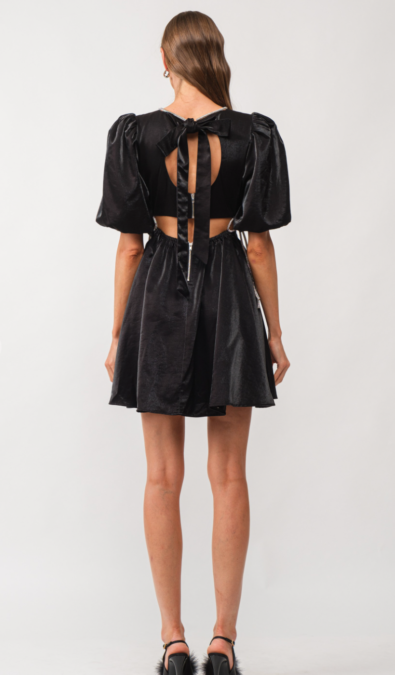 Lola Sparkle Trim Dress Black