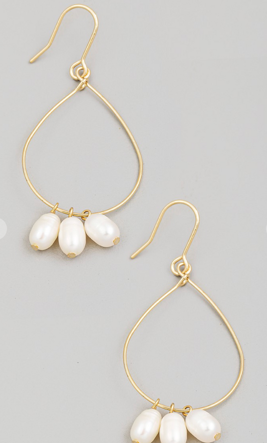 3 Pearl Hook Earrings