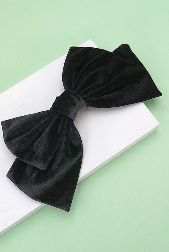 Velvet Fable Bow Clip Black