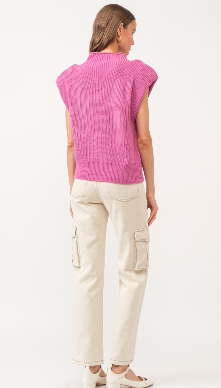 Orchid Power Shoulder Sweater