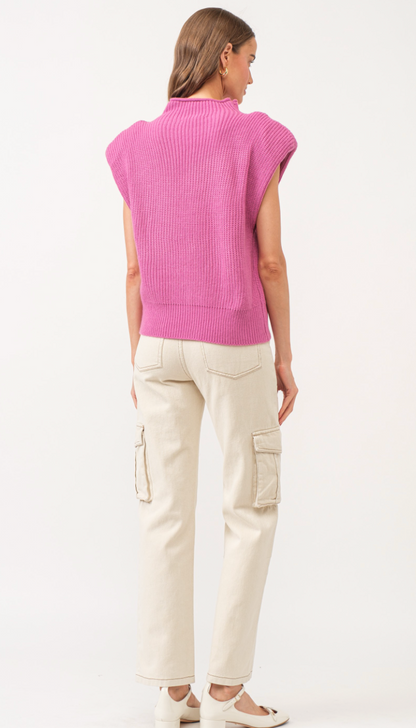 Orchid Power Shoulder Sweater