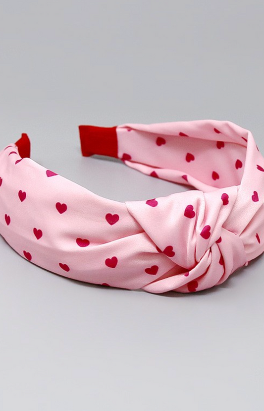 Heart Knot Headband Pink