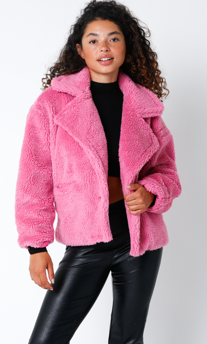 Pink Faux Fur Jacket