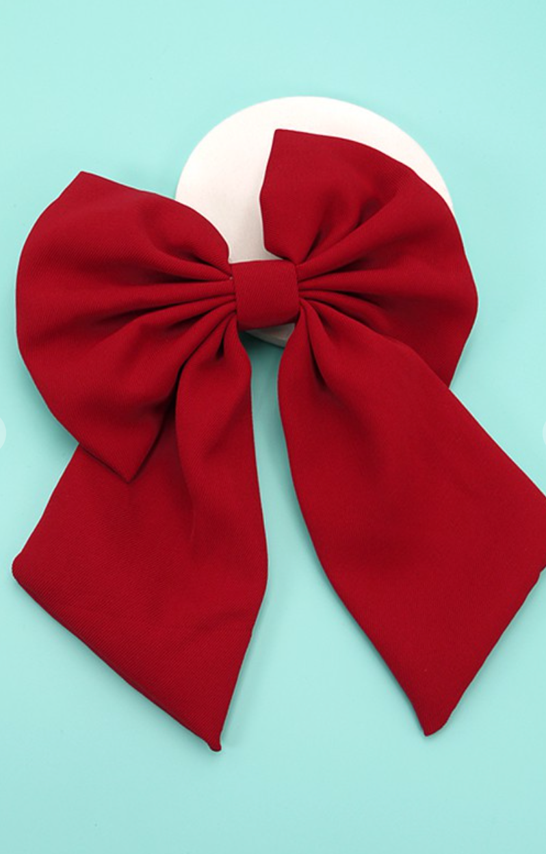 Bow Hair Pin Red
