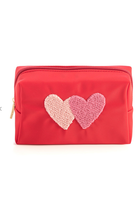 Double Hearts Cosmetic Bag
