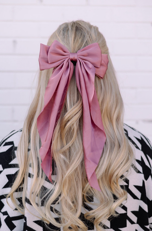 Bow Hair Clip Pink