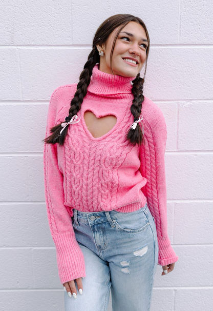 Heart Cut Out Sweater